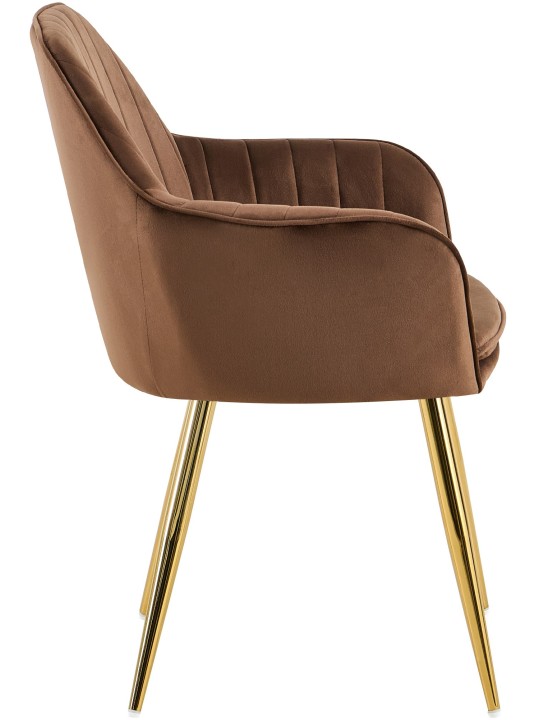 Spisestuestol Cheryl velour guld, brun Spisestuestol Cheryl velour guld, brun