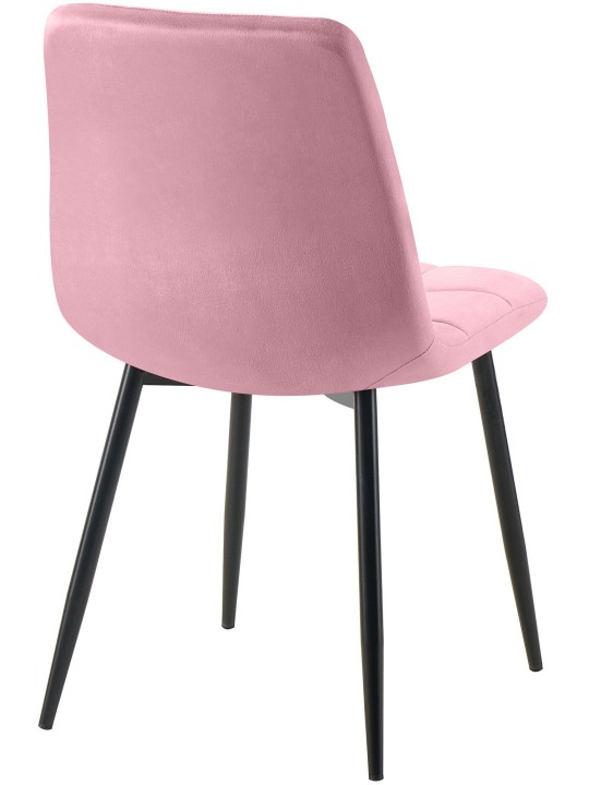 Sæt med 4 spisestuestole Antibes, lyserød