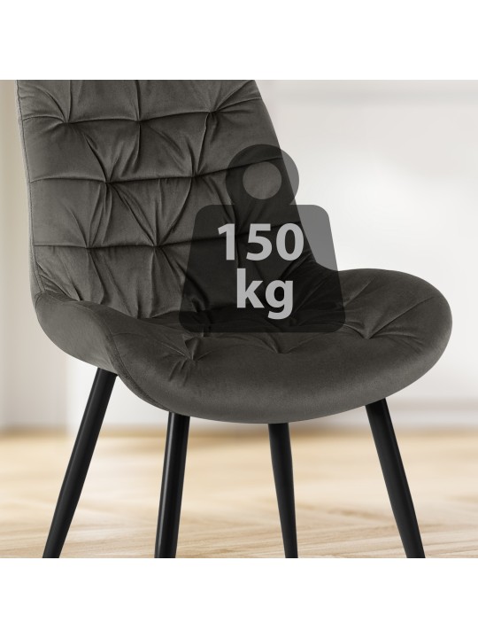 Sæt med 2 Rossford spisestuestole, antracit