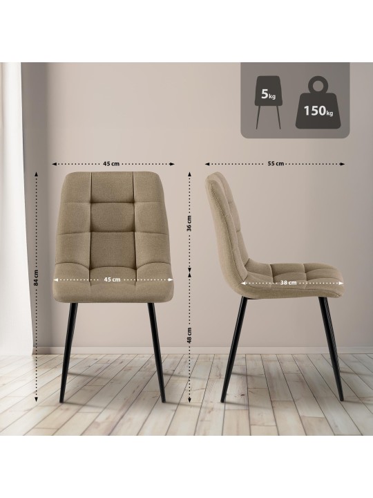 Spisestuestol Tilde stof, taupe