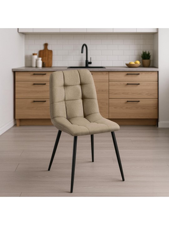 Spisestuestol Tilde stof, taupe