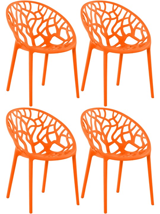 Sæt med 4 stole Hope, orange
