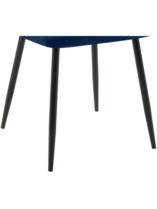 Sæt med 4 spisestuestole Tilde fløjl, blå