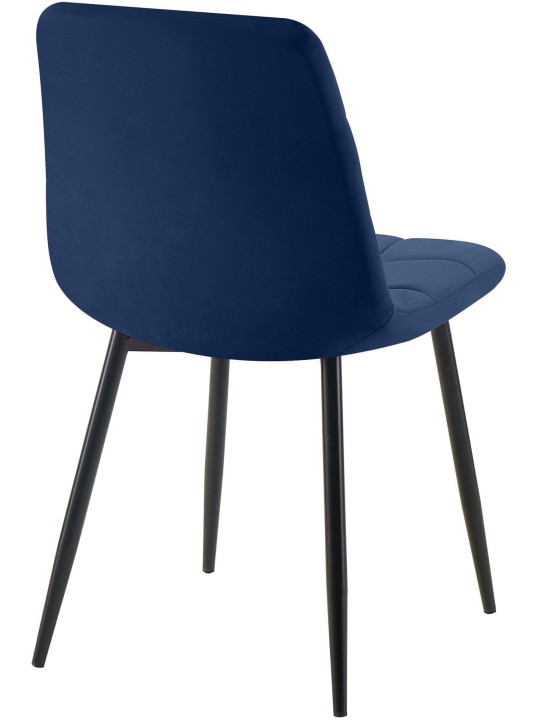 Sæt med 4 spisestuestole Tilde fløjl, blå