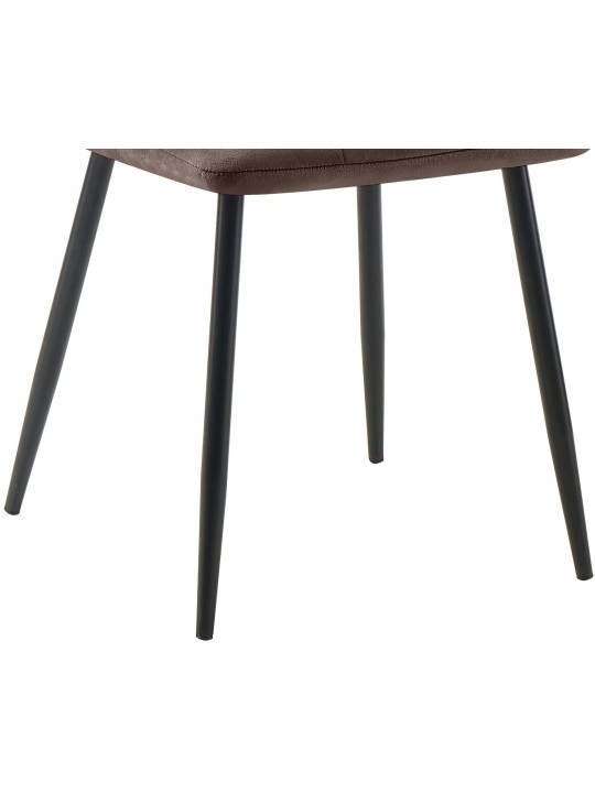Sæt med 4 spisestuestole Tilde fløjl, brun