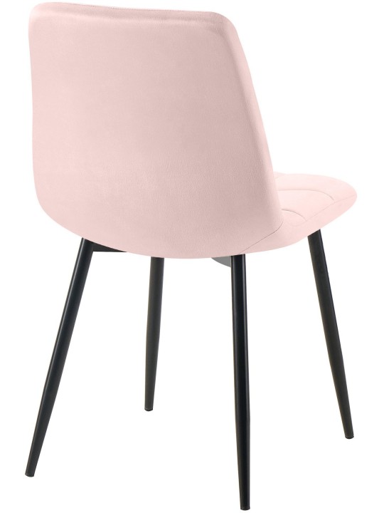 Sæt med 4 spisestuestole Tilde fløjl, pink