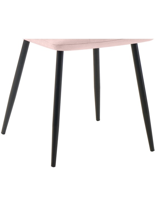 Sæt med 4 spisestuestole Tilde fløjl, pink