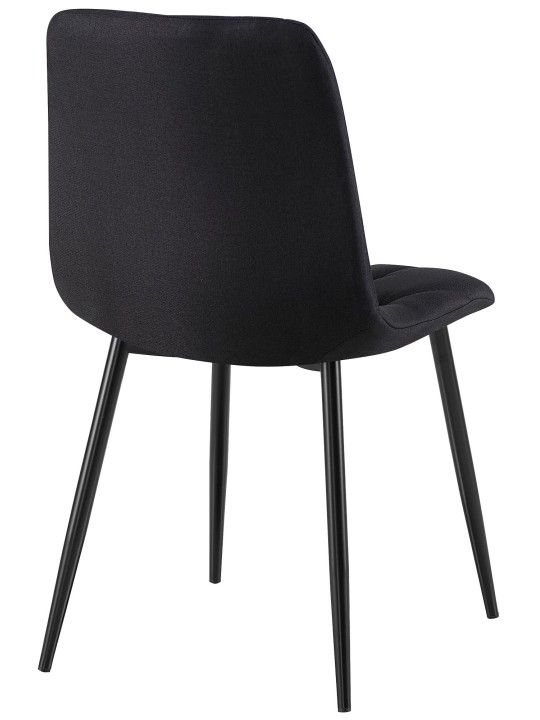 Sæt med 2 spisestuestole Clairton stof, sort