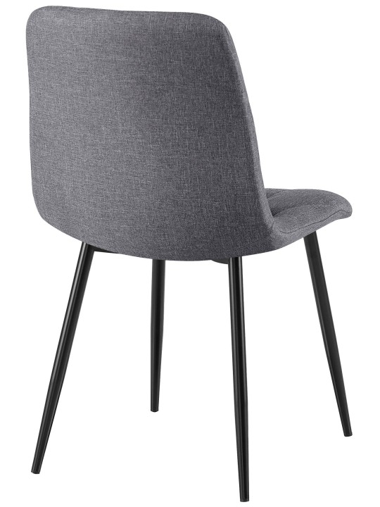 Sæt med 2 spisestuestole Clairton stof, mørkegrå