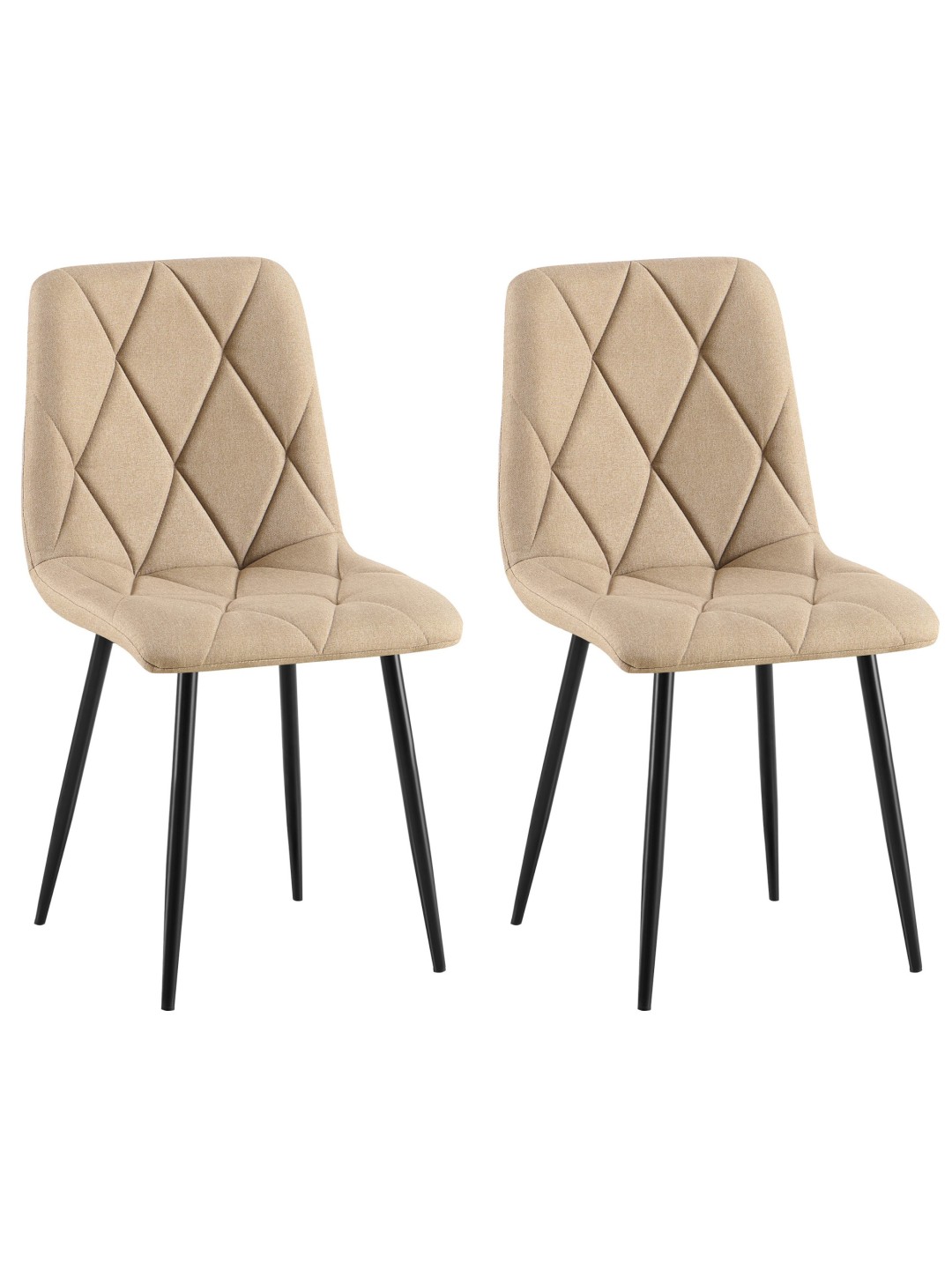 Sæt med 2 spisestuestole Clairton stof, taupe