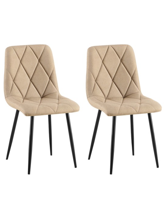 Sæt med 2 spisestuestole Clairton stof, taupe
