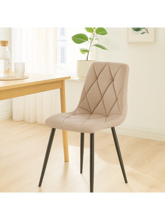 Sæt med 2 spisestuestole Clairton stof, taupe