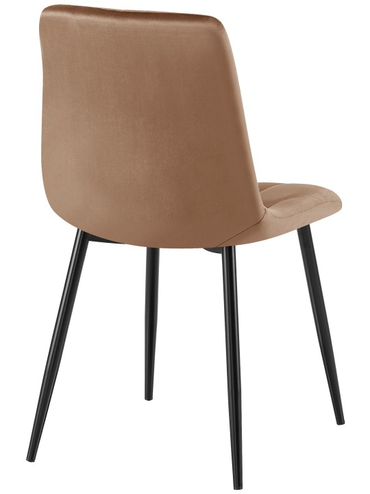 Sæt med 2 spisestuestole Clairton velvet, brun