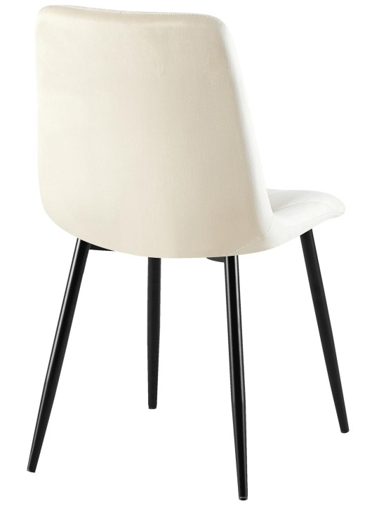 Sæt med 2 spisestuestole Clairton velvet, creme