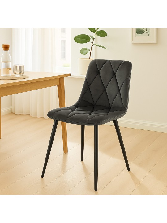 Sæt med 2 spisestuestole Clairton velvet, antracit