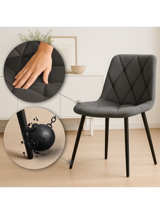 Sæt med 2 spisestuestole Clairton velvet, antracit