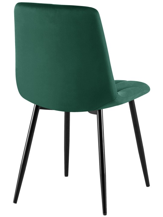 Sæt med 2 spisestuestole Clairton velvet, grøn