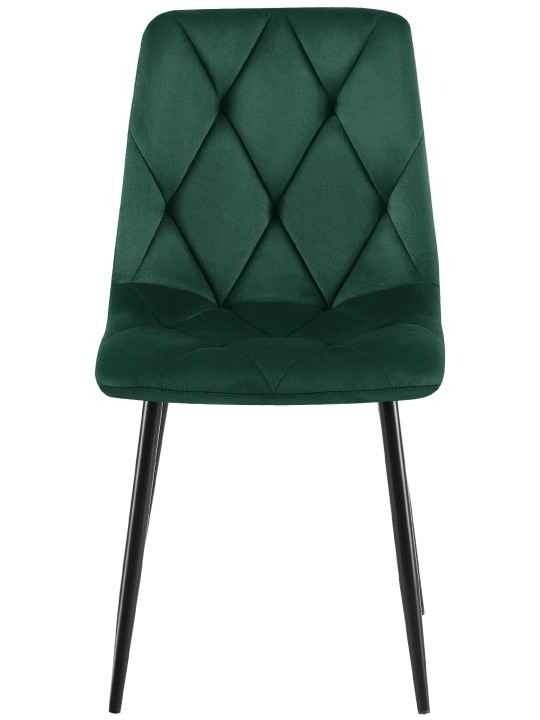 Sæt med 2 spisestuestole Clairton velvet, grøn