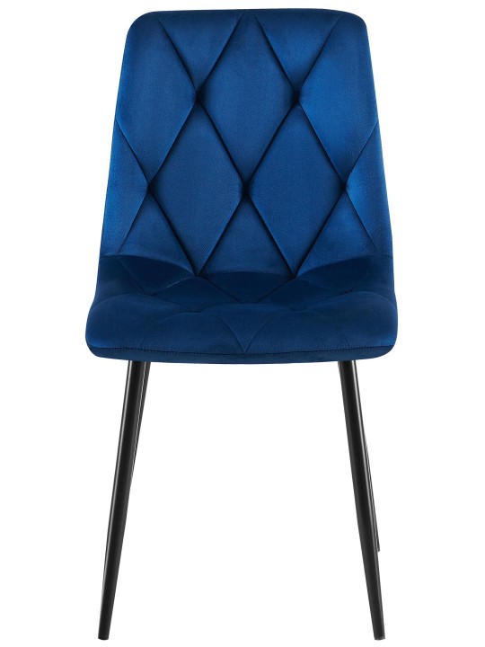 Sæt med 2 spisestuestole Clairton velvet, mørkeblå