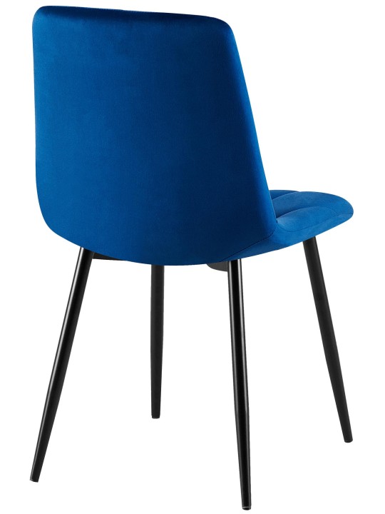 Sæt med 2 spisestuestole Clairton velvet, mørkeblå