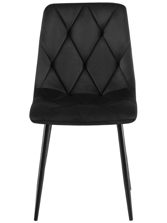 Sæt med 2 spisestuestole Clairton velvet, sort