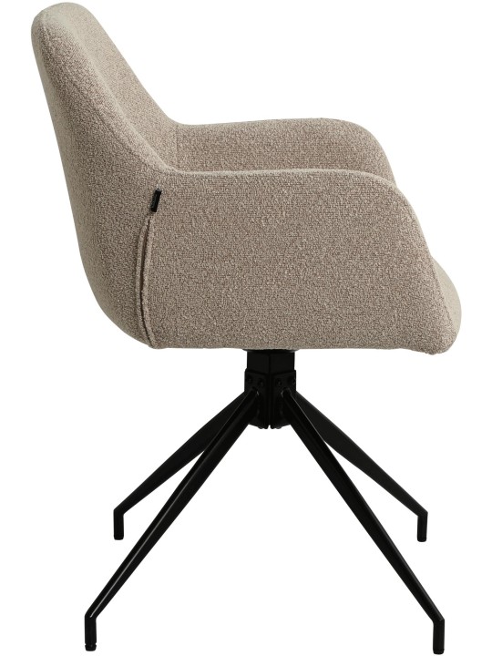 Spisestuestol Merlinda stof Teddy, taupe
