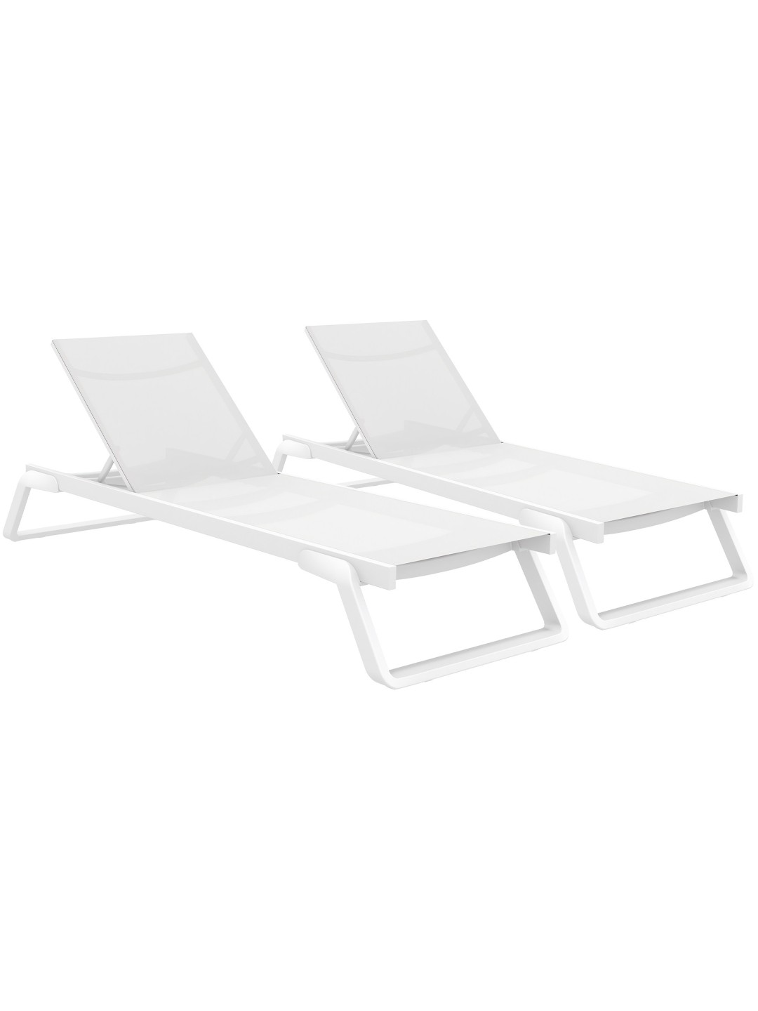 Sæt med 2 liggestole Tropic, hvid