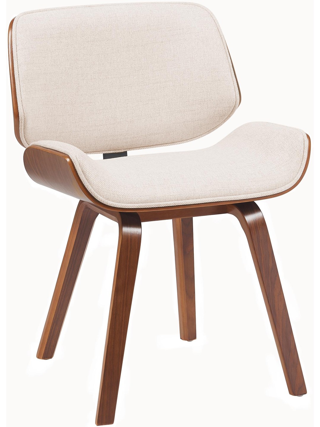 Besøgsstol Beverley stof, valnød/creme