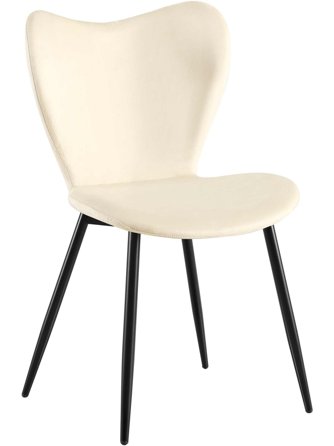 Maika fløjl spisestuestol, creme