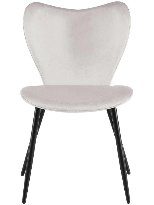 Maika fløjl spisestuestol, grå