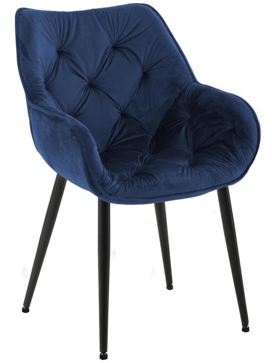Stol Tanna Velvet, mørkeblå