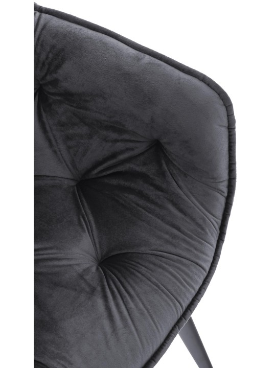 Sæt med 2 stole Tanna velvet, mørkegrå