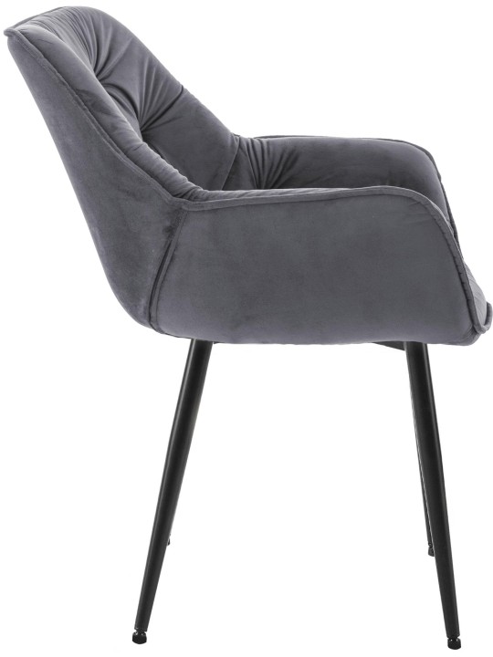 Sæt med 2 stole Tanna velvet, mørkegrå