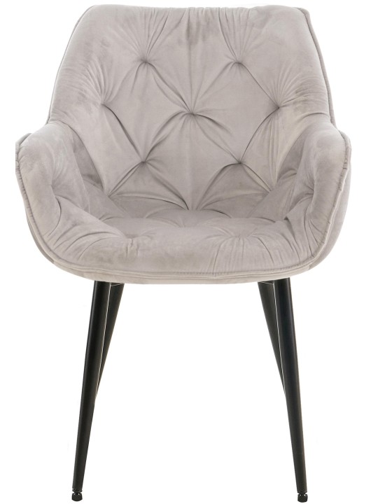 Sæt med 2 stole Tanna velvet, grå
