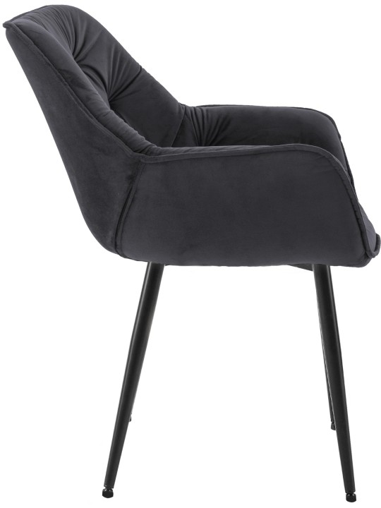 Sæt med 2 stole Tanna velvet, sort