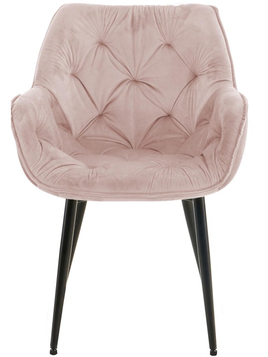 Sæt med 2 stole Tanna velvet, pink