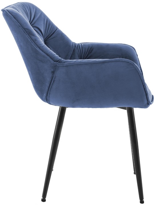 Sæt med 2 stole Tanna velvet, blå