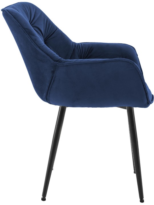 Sæt med 2 stole Tanna velvet, mørkeblå