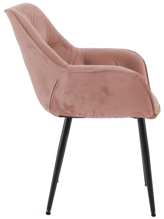 Sæt med 2 stole Tanna velvet, lyserød