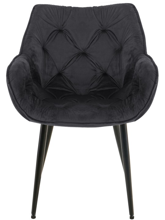 Sæt med 4 stole Tanna velvet, sort Sæt med 4 stole Tanna velvet, sort