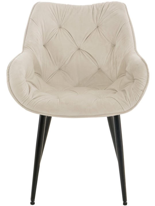 Sæt med 4 stole Tanna velvet, creme