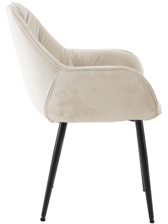 Sæt med 4 stole Tanna velvet, creme