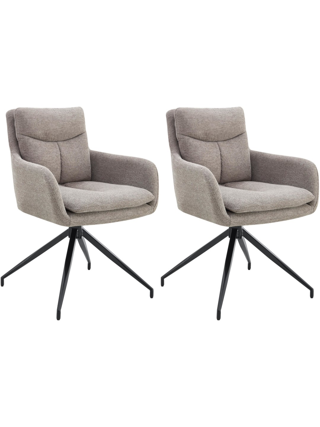 Sæt med 2 spisestuestole Somers stof, taupe