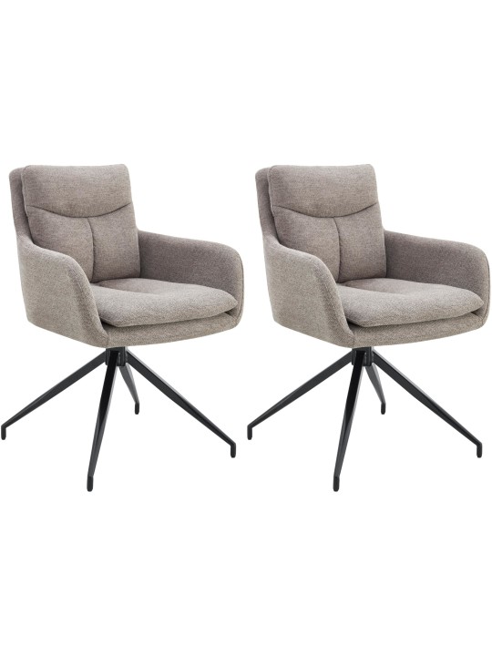 Sæt med 2 spisestuestole Somers stof, taupe