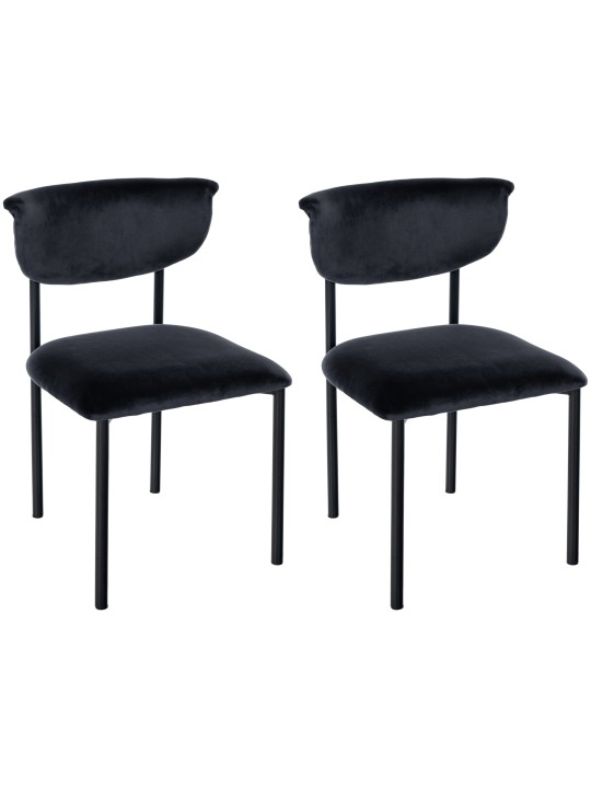 Sæt med 2 besøgsstole Gambell velvet, sort