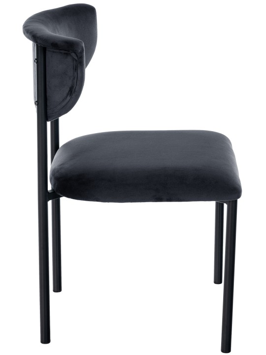 Sæt med 2 besøgsstole Gambell velvet, sort