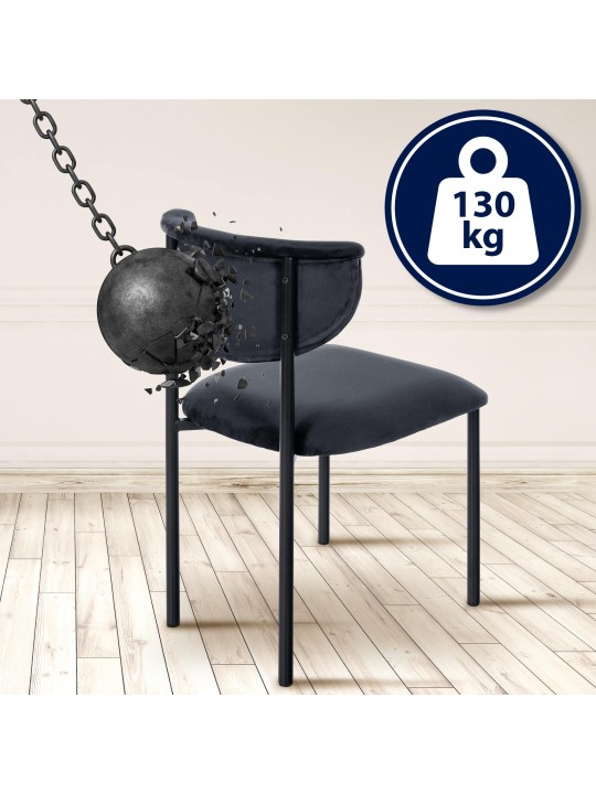 Sæt med 2 besøgsstole Gambell velvet, sort