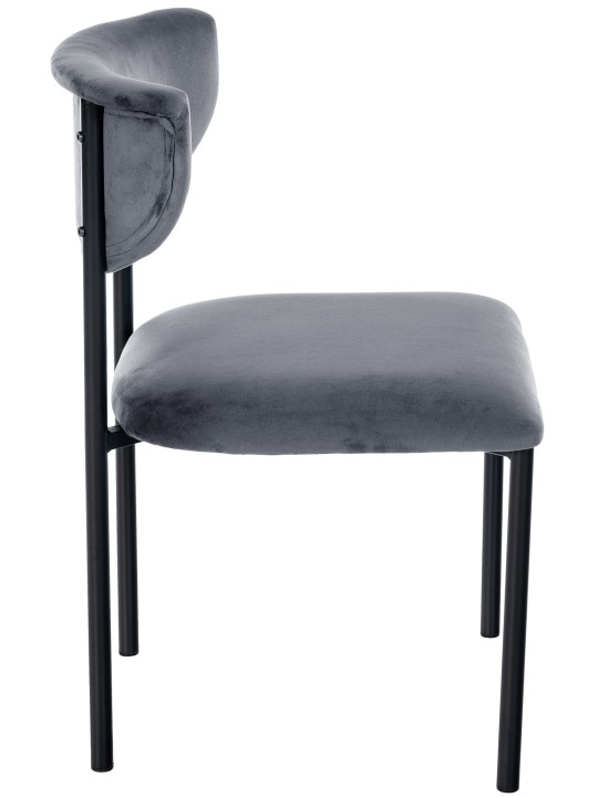 Sæt med 2 besøgsstole Gambell velvet, mørkegrå