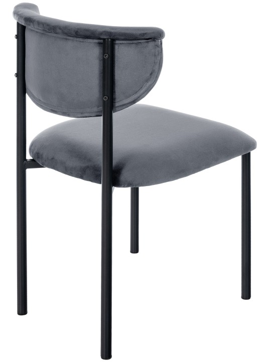 Sæt med 2 besøgsstole Gambell velvet, mørkegrå