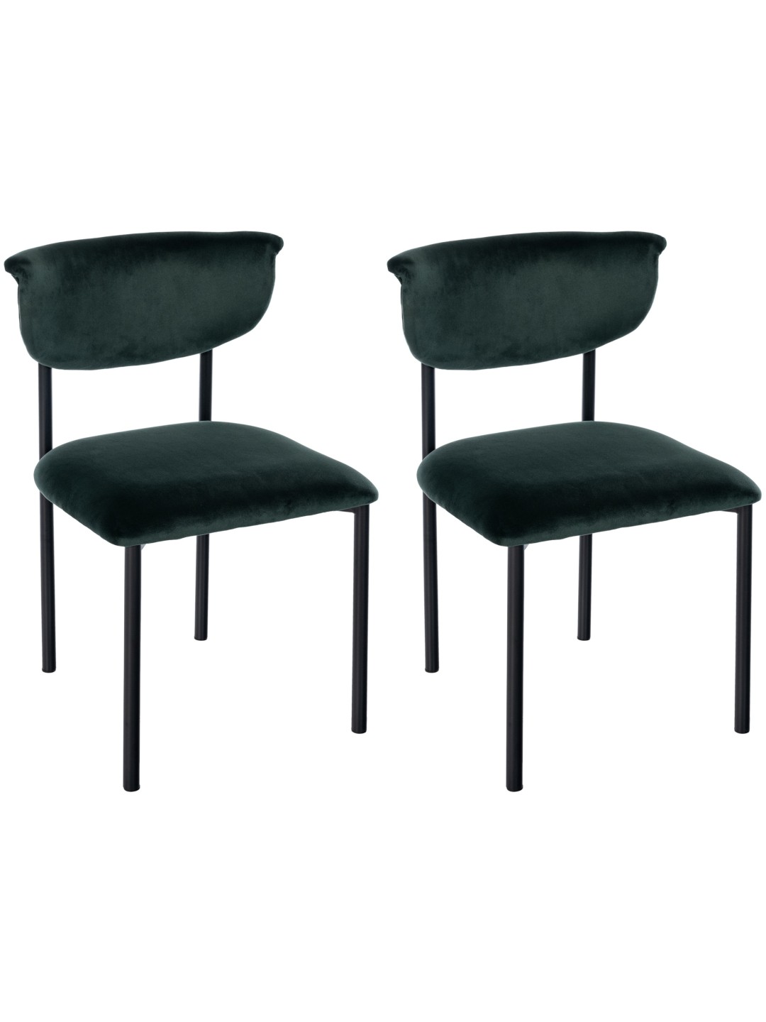 Sæt med 2 besøgsstole Gambell velvet, mørkegrøn